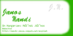 janos mandi business card